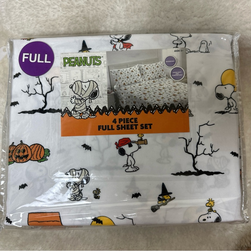 Peanuts Halloween FULL Sheet Set | Snoopy, Woodstock & Pumpkins